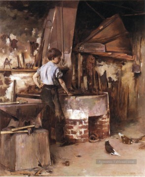 L’apprenti forgeron Théodore Robinson Peinture à l'huile